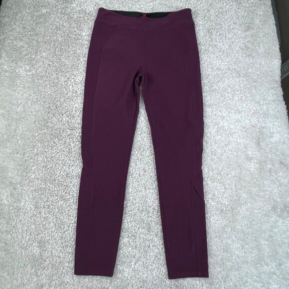 Spanx Micro Ribbed Knit Control Top Skimmer Legging Burgundy Wine - Picture 2 of 10